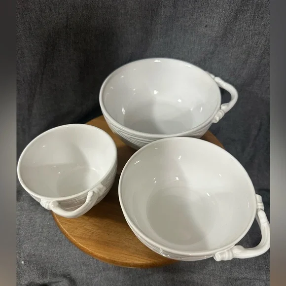 White Ceramic Bowls Set Temptations - Picture 10 of 13